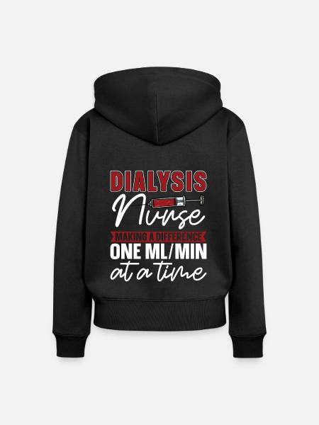 Dialyse Dialysetechniker Nephrologie Geschenk - Frauen Premium Bio Zip Hoodie - Schwarz