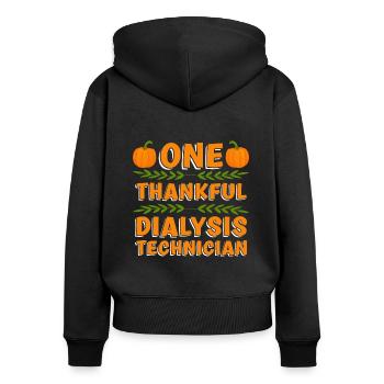 Néphrologie Dialyse Dialyse Dialyse Technicien Cadeau - Sweat à capuche zippé Premium bio Femme - noir - Dos - Julia (174cm)