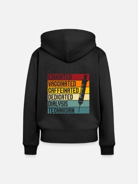 Dialysetechniker Nephrologie Dialyse Geschenk - Frauen Premium Bio Zip Hoodie - Schwarz