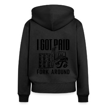 Forklift Driver Forklift Logistician Gift Idea - Women's Premium Organic Zip Hoodie - black - Back - Julia (174cm)