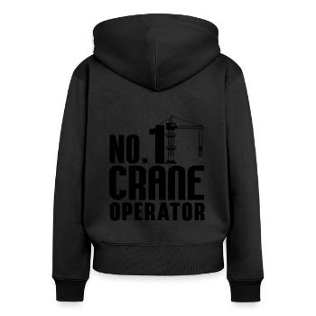 Grutier Construction Construction Profession Idée cadeau - Sweat à capuche zippé Premium bio Femme - noir - Dos - Julia (174cm)