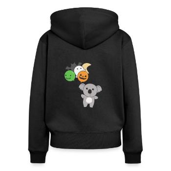Koala Halloween balloons for kids cute koalas - Women's Premium Organic Zip Hoodie - black - Back - Julia (174cm)