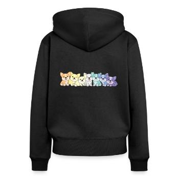 genderfaun Flag Corgi Pride LGBTQ süße Hunde - Frauen Premium Bio Zip Hoodie - Schwarz - Hinten - Julia (174cm)