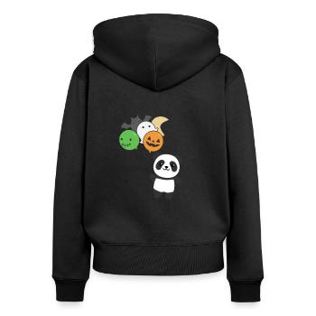 Panda Halloween Ballons pour enfants Pandas mignons - Sweat à capuche zippé Premium bio Femme - noir - Dos - Julia (174cm)