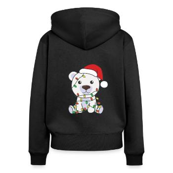 Polar Bear Christmas Winter Animals Polar Bears - Women's Premium Organic Zip Hoodie - black - Back - Julia (174cm)