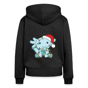 Axolotl Noël Animaux d’hiver Axolotls - Sweat à capuche zippé Premium bio Femme - noir - Dos - Julia (174cm)
