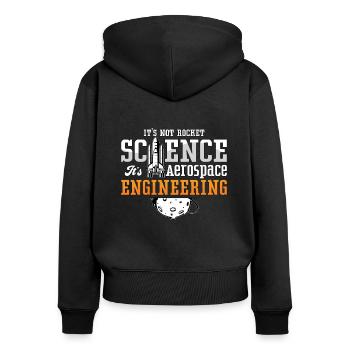 Ingénieur en aérospatiale Ce n’est pas l’espace de la science des fusées - Sweat à capuche zippé Premium bio Femme - noir - Dos - Julia (174cm)