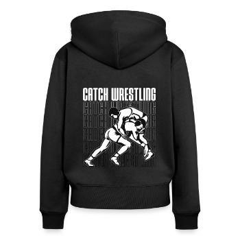 Catch Wrestling Lutteur Sport Combat Grappling - Sweat à capuche zippé Premium bio Femme - noir - Dos - Julia (174cm)