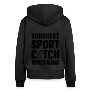 Le plus dur Sport Catch Wrestling Lutteur Grappling - Sweat à capuche zippé Premium bio Femme - noir - Dos - Julia (174cm)