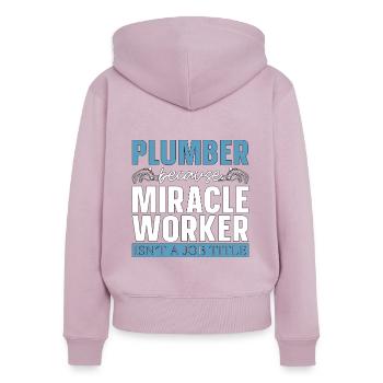 Plumber Because Miracle Worker Plumbing Plumbers - Frauen Premium Bio Zip Hoodie - Altrosa - Hinten - Julia (174cm)