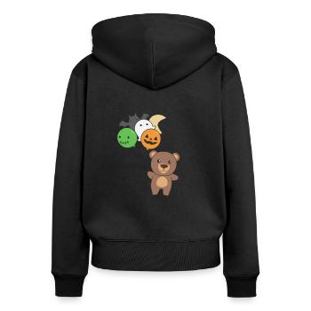 Ours Ballons d’Halloween pour enfants Ours mignons - Sweat à capuche zippé Premium bio Femme - noir - Dos - Julia (174cm)