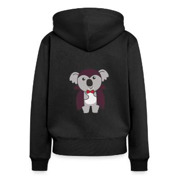 Koala Halloween Mignon Diable Enfants Vampire Costume - Sweat à capuche zippé Premium bio Femme - noir - Dos - Julia (174cm)