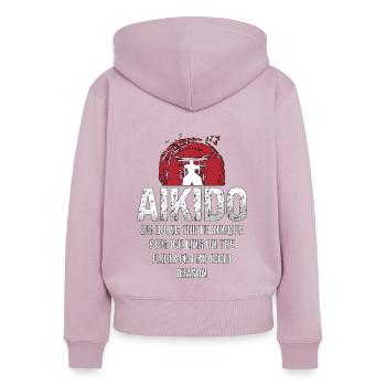 Aikido 2% Doing The Technique 98% Samurai Fighter - Women's Premium Organic Zip Hoodie - dusky pink - Back - Julia (174cm)