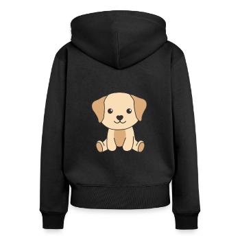 Labrador chiens mignons drôle Labrador - Sweat à capuche zippé Premium bio Femme - noir - Dos - Julia (174cm)