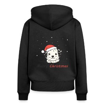 Dalmatian Christmas Snow Winter Animals Dogs - Women's Premium Organic Zip Hoodie - black - Back - Julia (174cm)