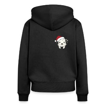 Joyeux Noël Sweet Dalmatian Breast Bag - Sweat à capuche zippé Premium bio Femme - noir - Dos - Julia (174cm)