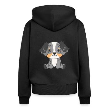 Australian Shepherd Cute Dogs Funny Dogs - Women's Premium Organic Zip Hoodie - black - Back - Julia (174cm)