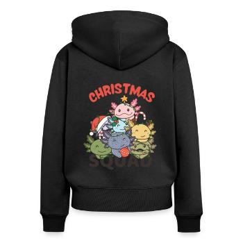 Axolotl Weihnachtsbaum Christmas Squad Axolotls - Frauen Premium Bio Zip Hoodie - Schwarz - Hinten - Julia (174cm)