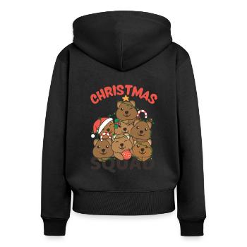 Quokka Weihnachtsbaum Christmas Squad Quokkas - Frauen Premium Bio Zip Hoodie - Schwarz - Hinten - Julia (174cm)