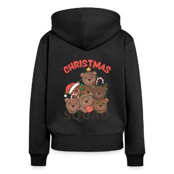 Bär Weihnachtsbaum Christmas Squad Bären - Frauen Premium Bio Zip Hoodie - Schwarz - Hinten - Julia (174cm)