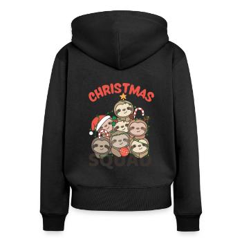 Sloth Christmas Tree Christmas Squad Sloths - Women's Premium Organic Zip Hoodie - black - Back - Julia (174cm)