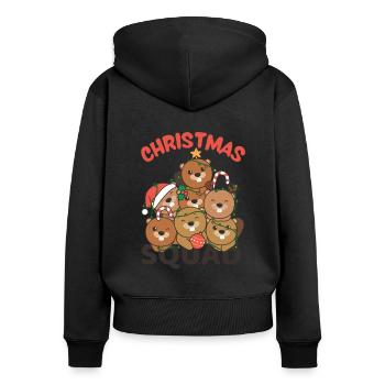 Beaver Christmas Tree Christmas Squad Beaver - Women's Premium Organic Zip Hoodie - black - Back - Julia (174cm)