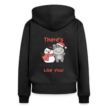 Hippo Il y a un jeu de mots de snowbuddy comme bonhomme de neige - Sweat à capuche zippé Premium bio Femme - noir - Dos - Julia (174cm)