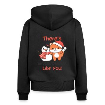 Renard Il y a un jeu de mots de snowbuddy comme un bonhomme de neige - Sweat à capuche zippé Premium bio Femme - noir - Dos - Julia (174cm)