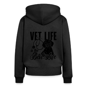 Vet Life Is The Veterinary Pet Doctor Veterinarian - Women's Premium Organic Zip Hoodie - black - Back - Julia (174cm)