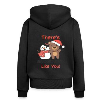 Ours Il y a un jeu de mots de snowbuddy comme bonhomme de neige - Sweat à capuche zippé Premium bio Femme - noir - Dos - Julia (174cm)