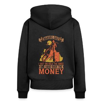 Horse Racing Barrel Dad I Just Country Horse Racer - Frauen Premium Bio Zip Hoodie - Schwarz - Hinten - Julia (174cm)