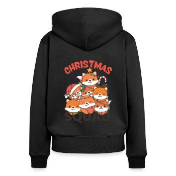 Fuchs Weihnachtsbaum Christmas Squad Fuchs - Frauen Premium Bio Zip Hoodie - Schwarz - Hinten - Julia (174cm)