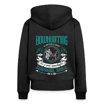 Bowhunting Is Not Just A Bow Arrow Sport Bowhunter - Frauen Premium Bio Zip Hoodie - Schwarz - Hinten - Julia (174cm)