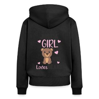 Only a girl who loves bears - cute bear - Women's Premium Organic Zip Hoodie - black - Back - Julia (174cm)