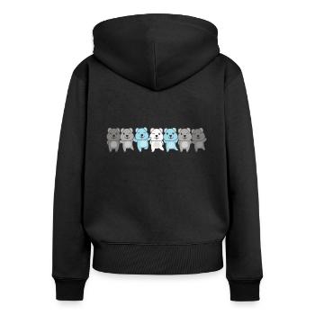 Demiboy Flag Pride LGBTQ Cute Quokka - Sweat à capuche zippé Premium bio Femme - noir - Dos - Julia (174cm)