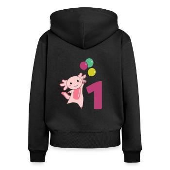 Axololt ballons de premier anniversaire pour enfants - Sweat à capuche zippé Premium bio Femme - noir - Dos - Julia (174cm)