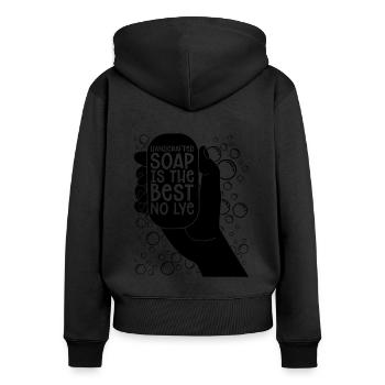 Handcrafted Soap Is The Essential Oils Soap Maker - Frauen Premium Bio Zip Hoodie - Schwarz - Hinten - Julia (174cm)