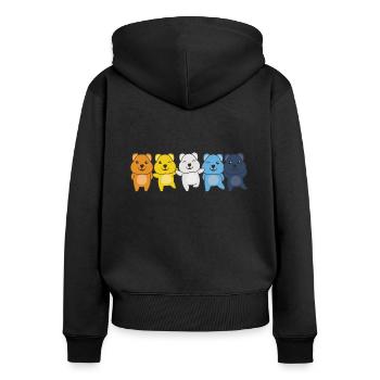 aroace flag gay pride LGBTQ quokka - Women's Premium Organic Zip Hoodie - black - Back - Julia (174cm)