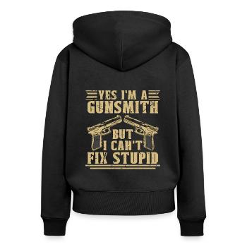 Gunsmith Yes I'm A Gunsmith But Weapons Metalsmith - Women's Premium Organic Zip Hoodie - black - Back - Julia (174cm)