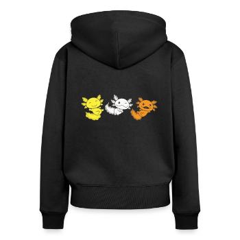Maverique Flag Pride LGBTQ Axolotl - Sweat à capuche zippé Premium bio Femme - noir - Dos - Julia (174cm)