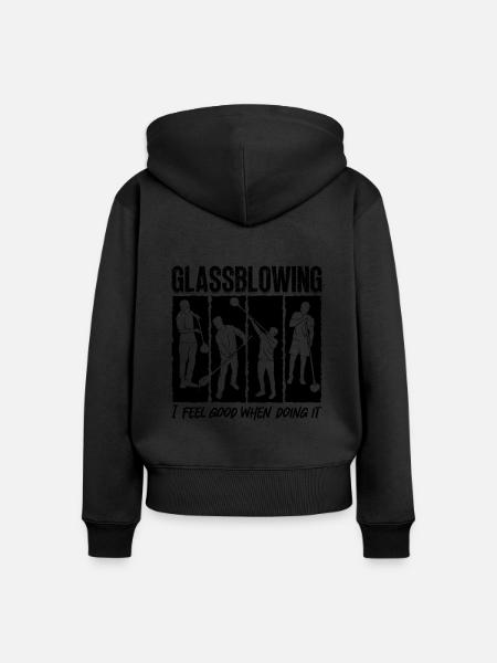 Glasblazen Ik voel me goed bij lampwerk glazenwasser - Vrouwen Premium Bio ziphoodie - zwart
