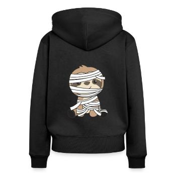 Sloth Mummy Sloths Happy Halloween - Women's Premium Organic Zip Hoodie - black - Back - Julia (174cm)