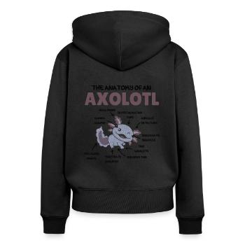 Axolotl Explanation Anatomy of an Axolotl - Women's Premium Organic Zip Hoodie - black - Back - Julia (174cm)