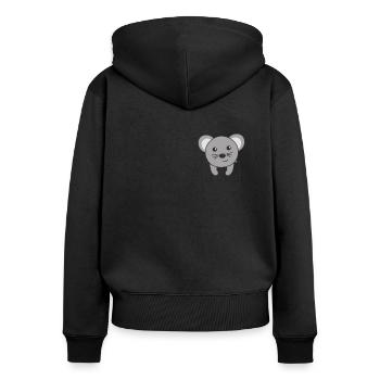 Mouse in pocket cute mouse in breast pocket - Women's Premium Organic Zip Hoodie - black - Back - Julia (174cm)