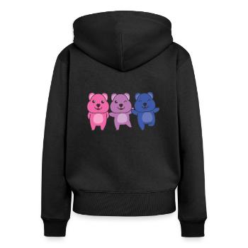 Bi Flag Pride LGBTQ Quokka - Women's Premium Organic Zip Hoodie - black - Back - Julia (174cm)