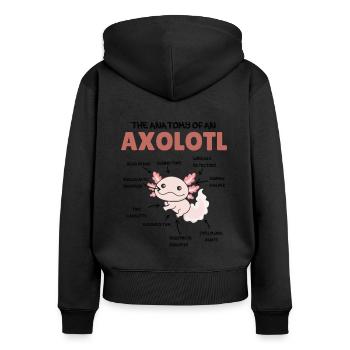 Axolotl Explanation Anatomy of an Axolotl - Women's Premium Organic Zip Hoodie - black - Back - Julia (174cm)