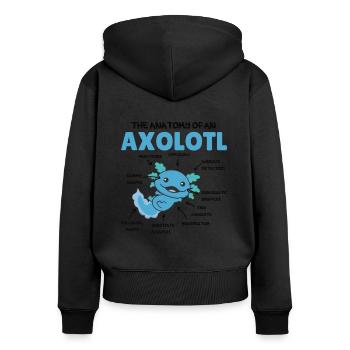 Axolotl Explanation Anatomy of an Axolotl - Women's Premium Organic Zip Hoodie - black - Back - Julia (174cm)