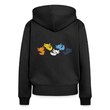 aroace Flag Gay Pride LGBTQ Axolotl - Women's Premium Organic Zip Hoodie - black - Back - Julia (174cm)