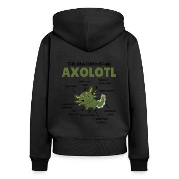 Axolotl Explanation Anatomy of an Axolotl - Women's Premium Organic Zip Hoodie - black - Back - Julia (174cm)