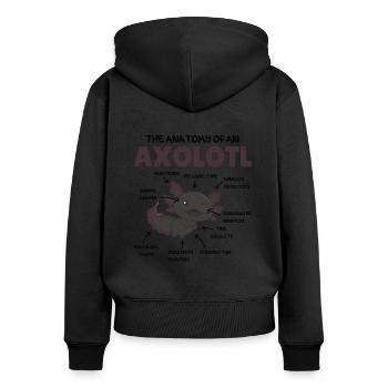 Axolotl Explanation Anatomy of an Axolotl - Women's Premium Organic Zip Hoodie - black - Back - Julia (174cm)
